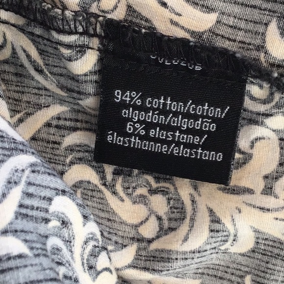 Calvin Klein Jeans black and cream retro inspired print button up shirt Size XL - Picture 6 of 7